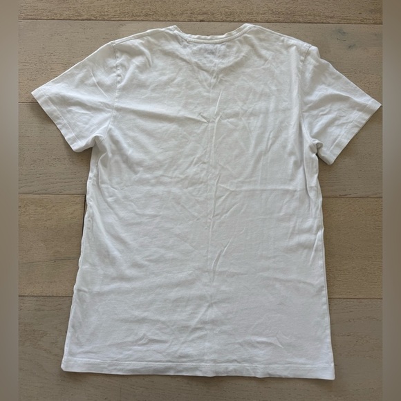 Maison Kitsune Sz M Tricolor Fox Patch Classic Pocket Tee-Shirt white Cotton - Picture 6 of 11